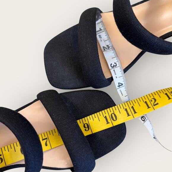 Journee Collection Fabric Double Strap Block Heel Slip On Sandals Size 10 Black - Picture 10 of 12